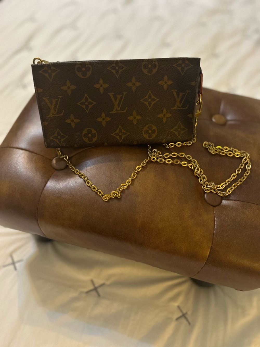 Authentic Louis Vuitton Monogram Bucket GM Accessory Pouch